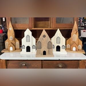 Handmade rustic wooden church decor